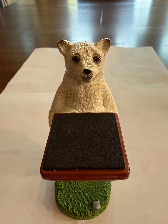 Source Unknown Other - Bear Figurine Watch Stand  with Black Tray